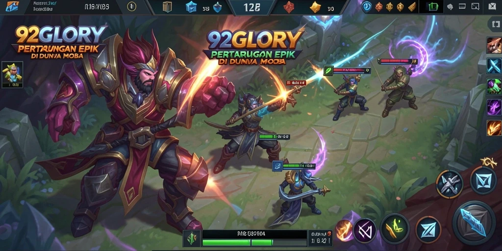 Tampilan seru dari gameplay 92GLORY yang menantang.