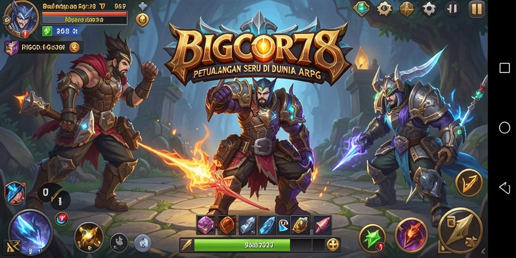 Tampilan mendebarkan gameplay ARPG di BIGCOR78 yang menampilkan pertarungan epik.