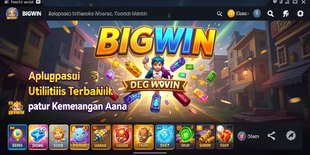 Tampilan aplikasI BIGWIN dengan fitur utilitas yang lengkap.
