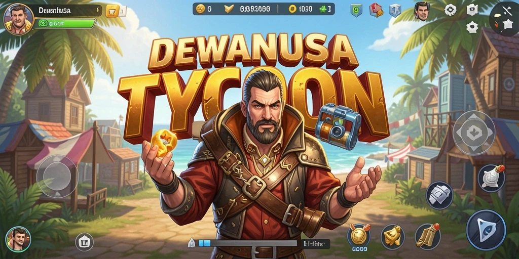 Tampilan gameplay seru di DEWANUSA dalam genre Tycoon.