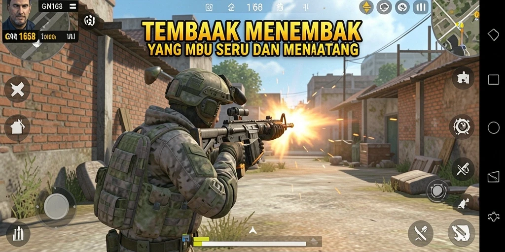 Screenshot gameplay GN168 yang menampilkan aksi tembak-menembak yang mendebarkan.