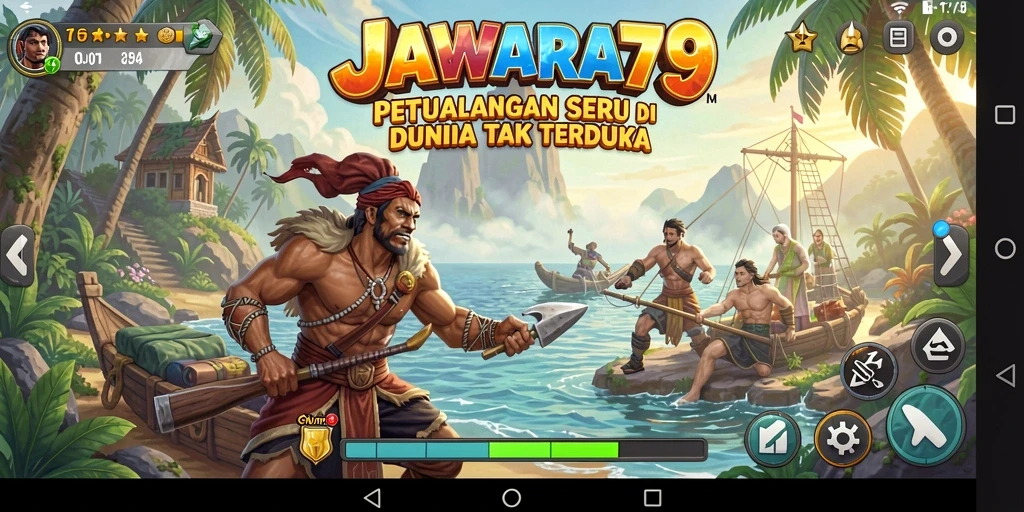 Tangkapan layar gameplay JAWARA79 menampilkan aksi petualangan yang mendebarkan.