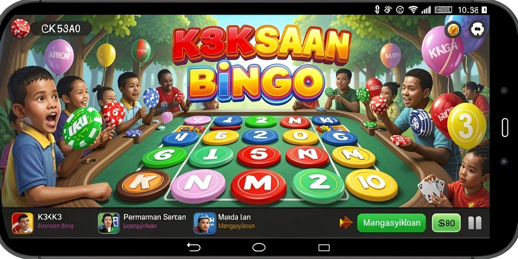 Screenshot K3K3 menampilkan aksi seru dalam permainan Bingo.
