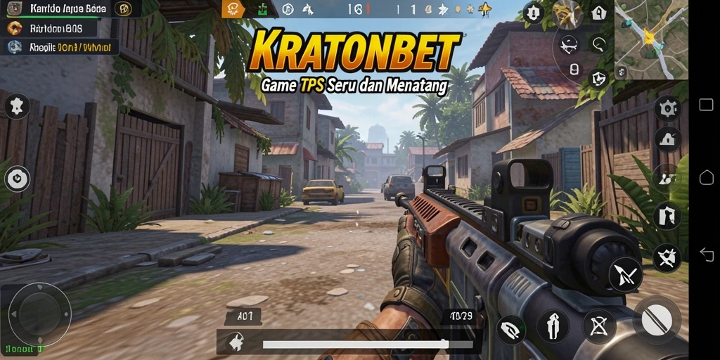 Screenshot gameplay KRATONBET menampilkan aksi memukau dalam pertempuran TPS.