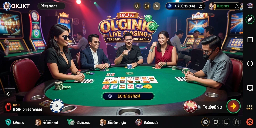 Tampilan gameplay Live Casino yang mendebarkan di OKJKT.