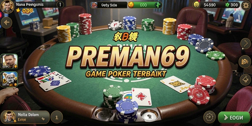 Tampilan menarik dari gameplay Poker di PREMAN69.