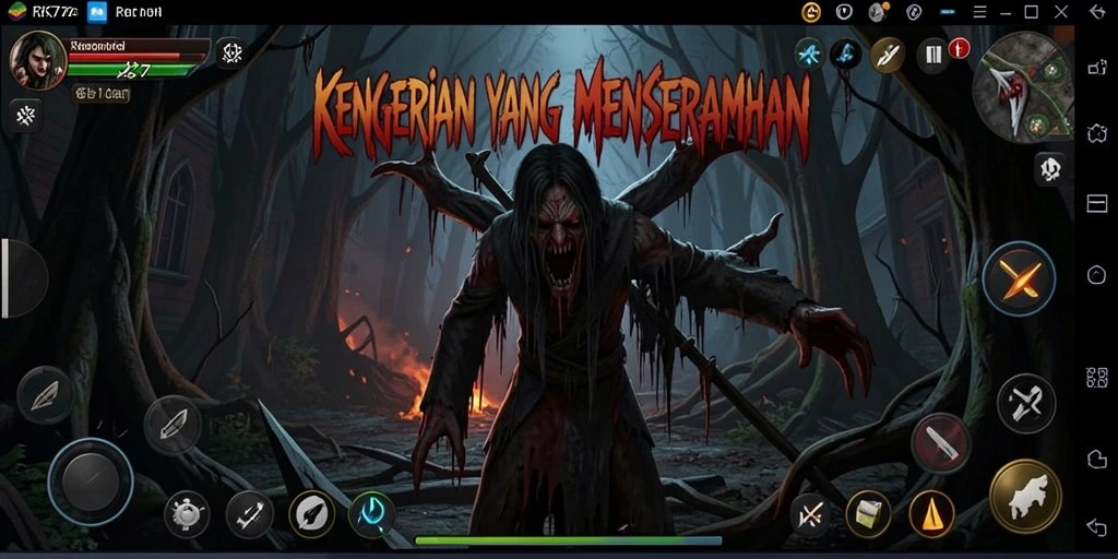 Tampilan gameplay RK77 yang menegangkan dan menyeramkan.