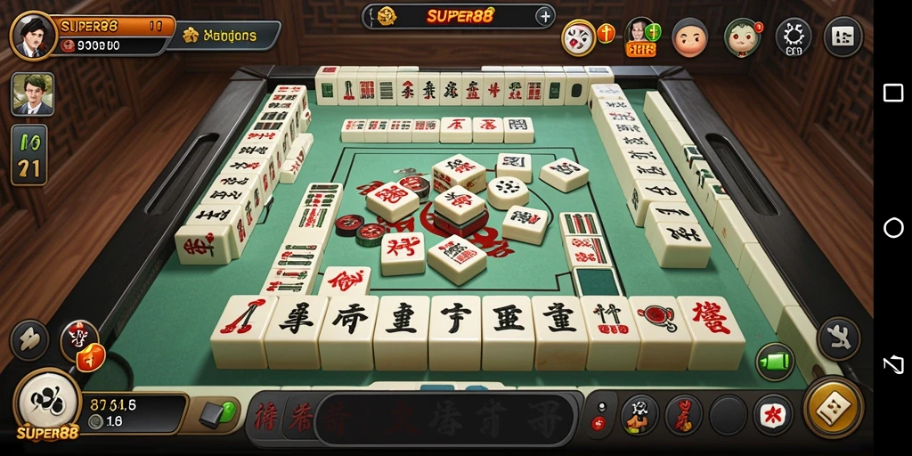 Tampilan gameplay SUPER88 dengan grafik Mahjong yang menarik.